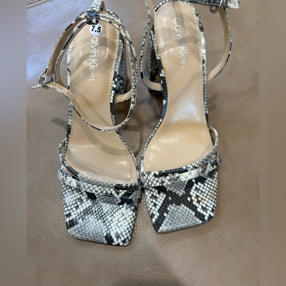 Calvin Klein Shoes - Calvin Klein Snakeskin Strappy Sandals